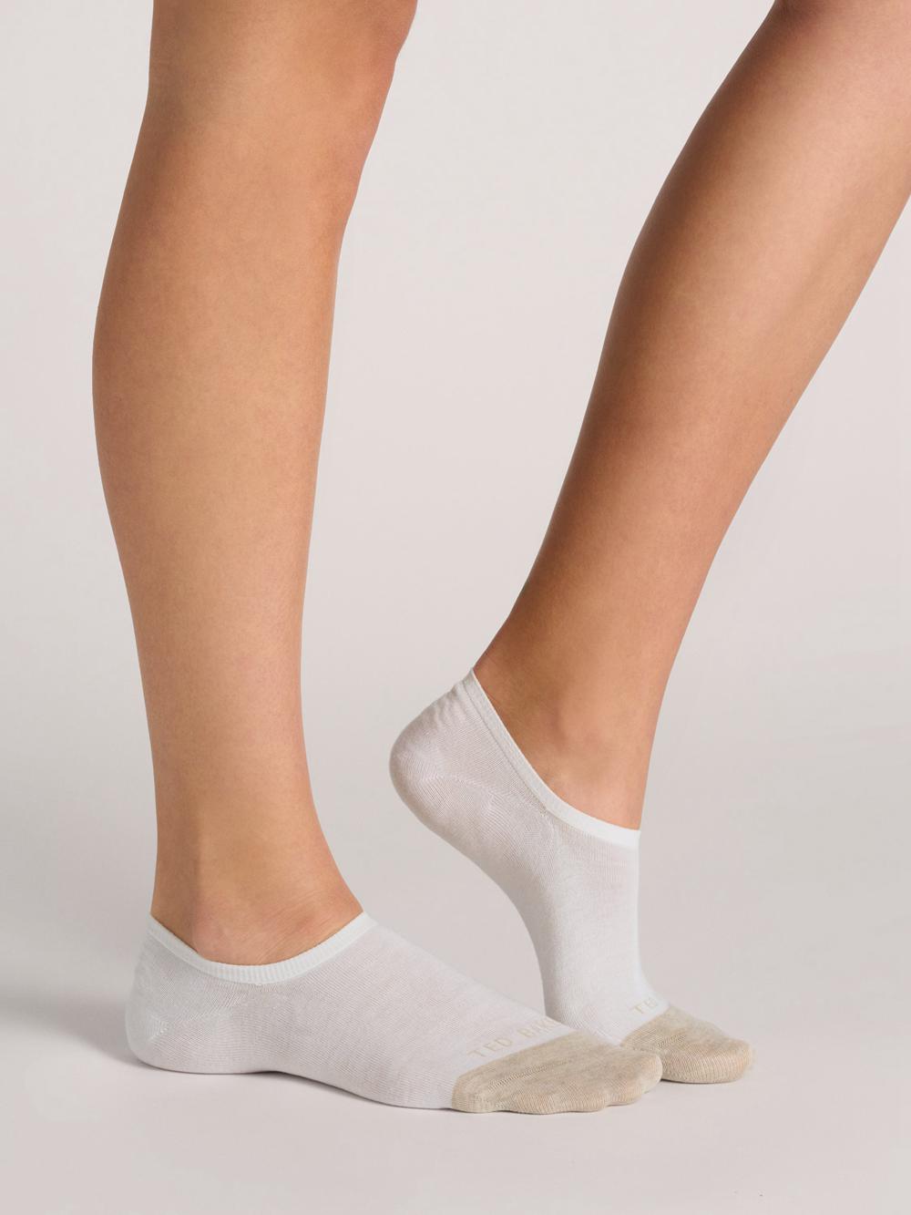 Ted Baker 3 Pack Contrast Toe Liner Trainer Socken Damen Weiß | GONVH-4713