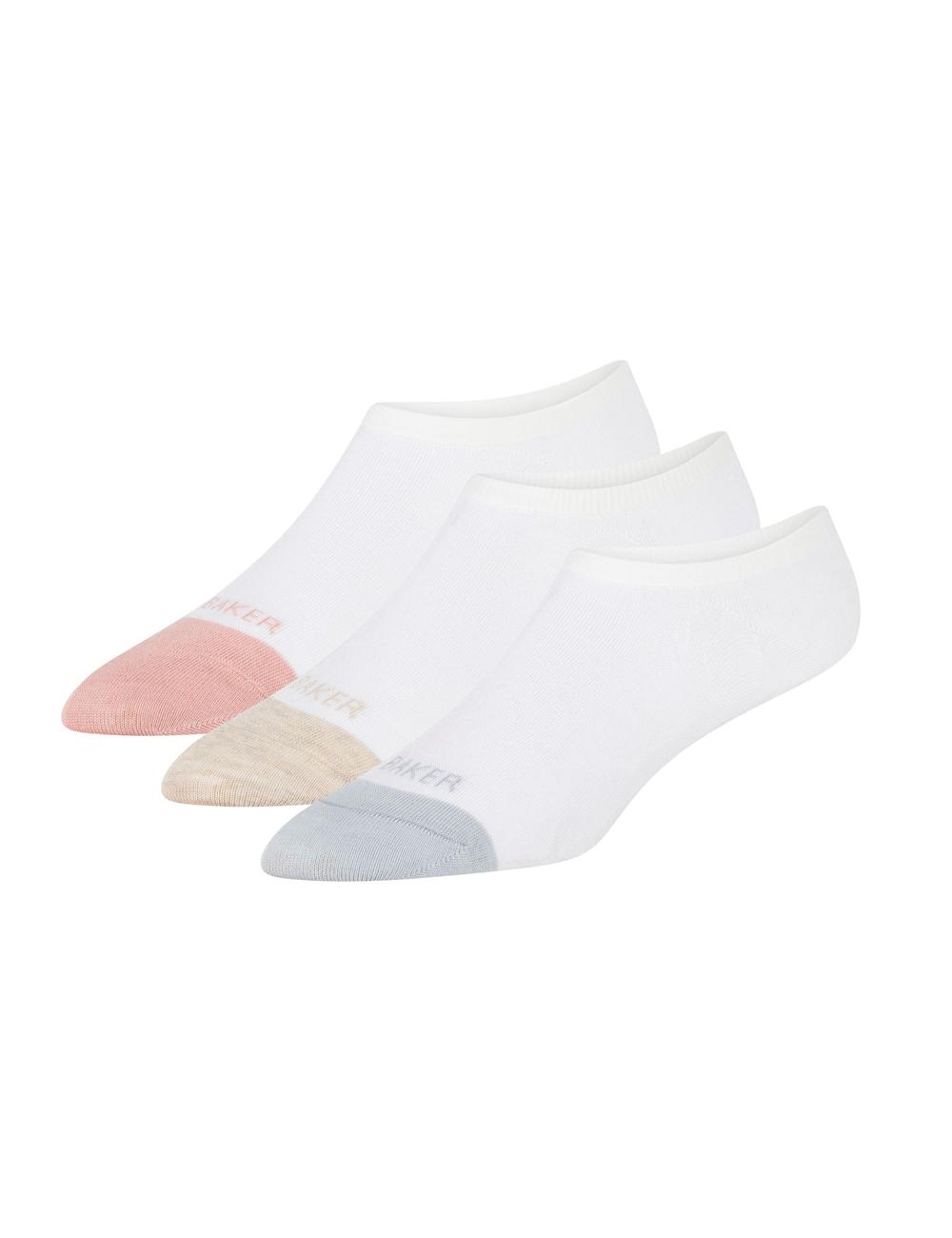 Ted Baker 3 Pack Contrast Toe Liner Trainer Socken Damen Weiß | GONVH-4713
