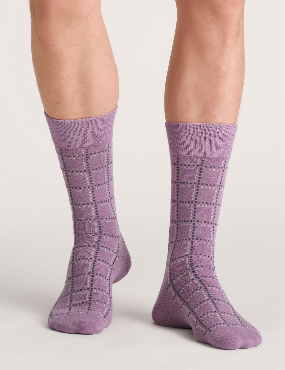 Ted Baker 3 Pack Geometric Check Crew Socken Herren Grün | IHNPC-0247