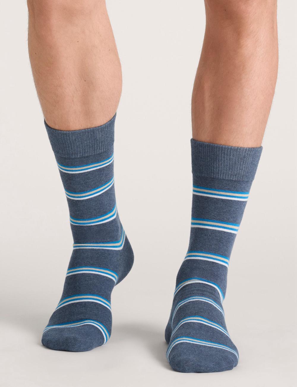 Ted Baker 3 Pack Geometric Stripe Crew Socken Herren Grau | ZMLCV-1725