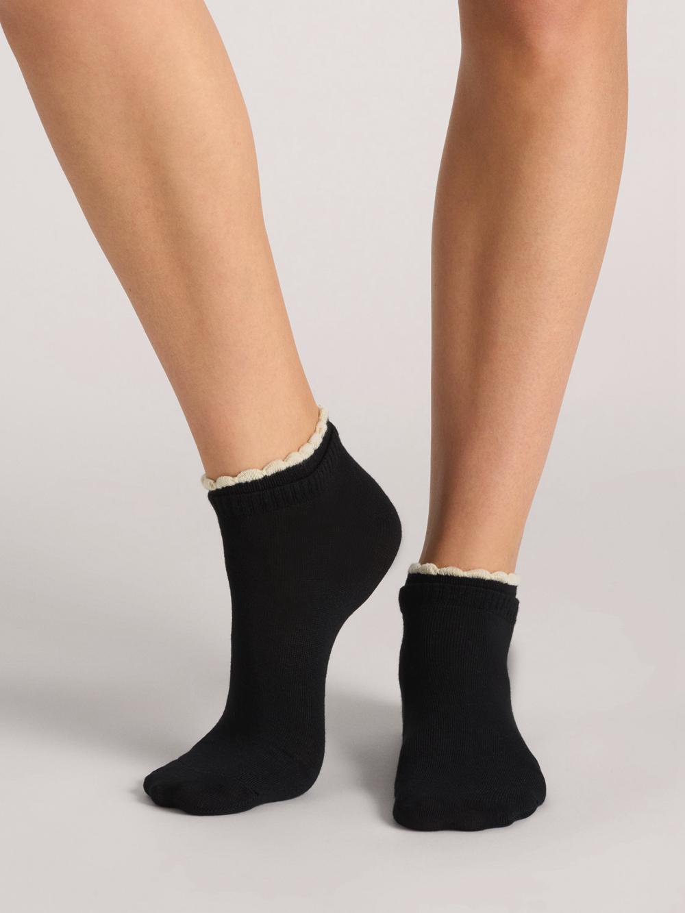 Ted Baker 3 Pack Scalloped Low Cut Ankle Socken Damen Schwarz | IQHJU-1839