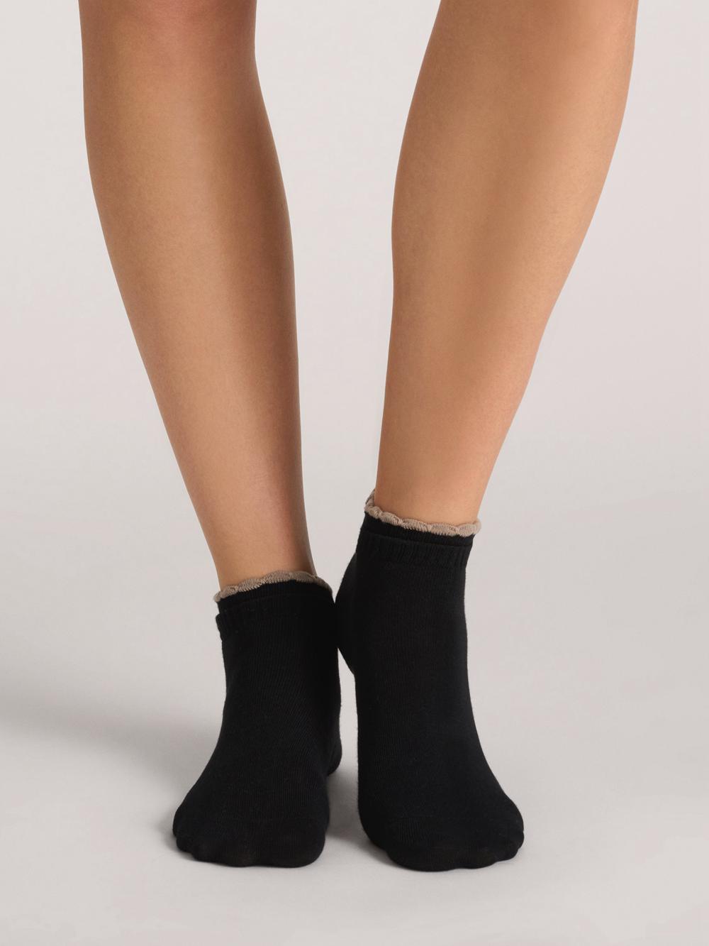 Ted Baker 3 Pack Scalloped Low Cut Ankle Socken Damen Schwarz | IQHJU-1839