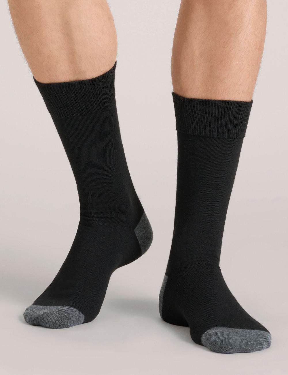 Ted Baker 6 Pack Contrast Heel Toe Crew Socken Herren Schwarz | EKHVF-8142