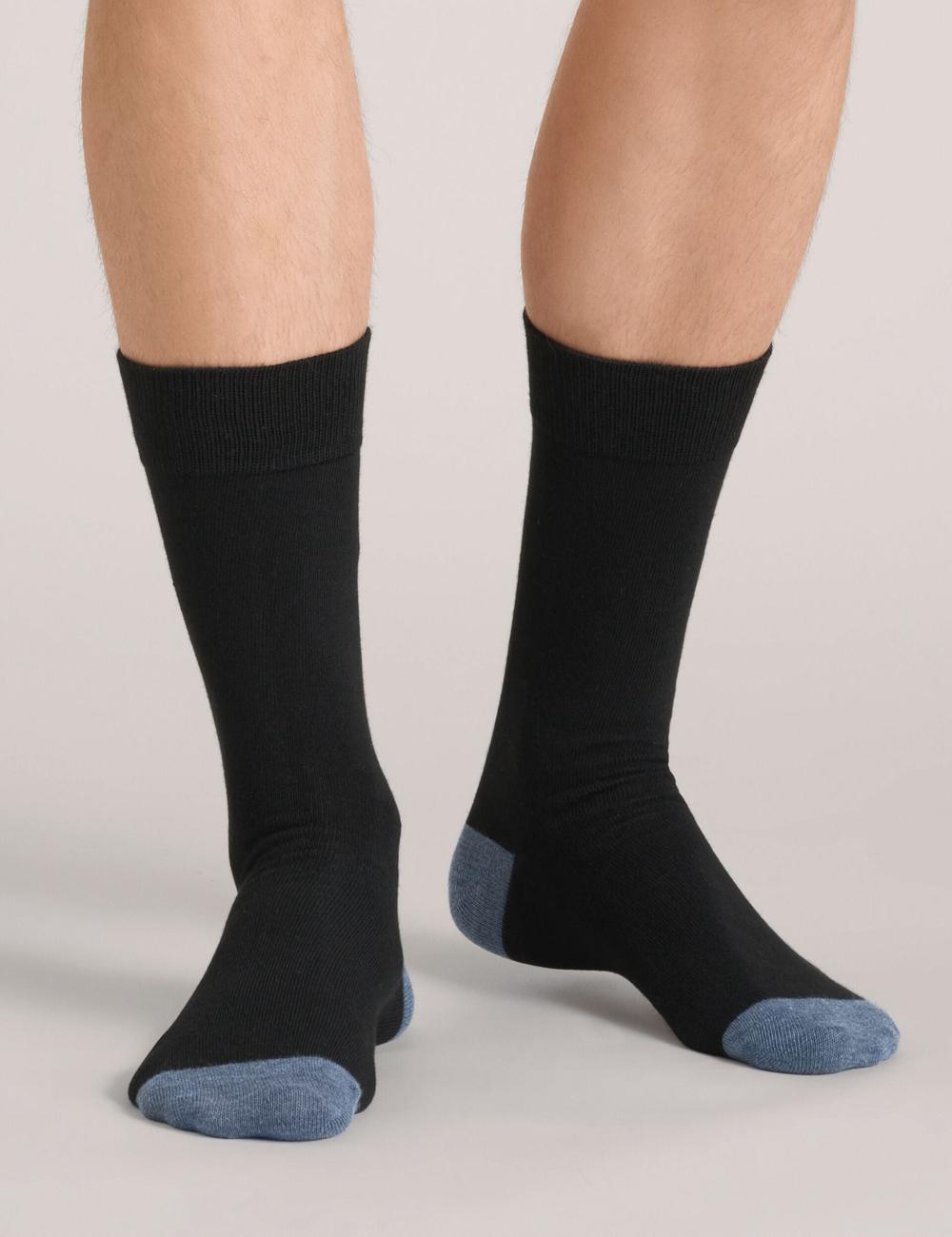 Ted Baker 6 Pack Contrast Heel Toe Crew Socken Herren Schwarz | EKHVF-8142