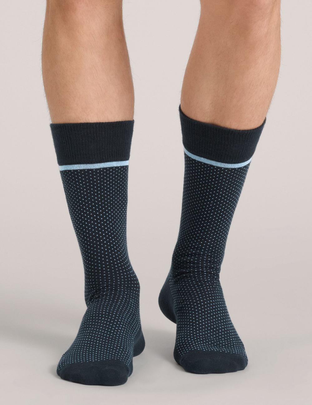 Ted Baker 6 Pack Cotton Rich Mixed Crew Socken Herren Blau | GFBXR-7936