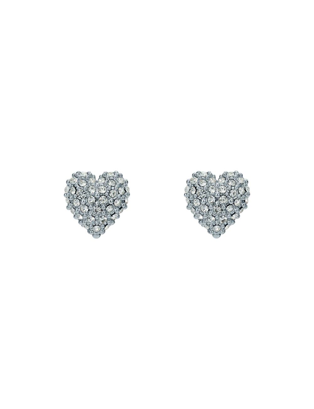 Ted Baker ADORAA - Crystal Heart Stud Ohrringe Damen Silber | HMLRB-4937