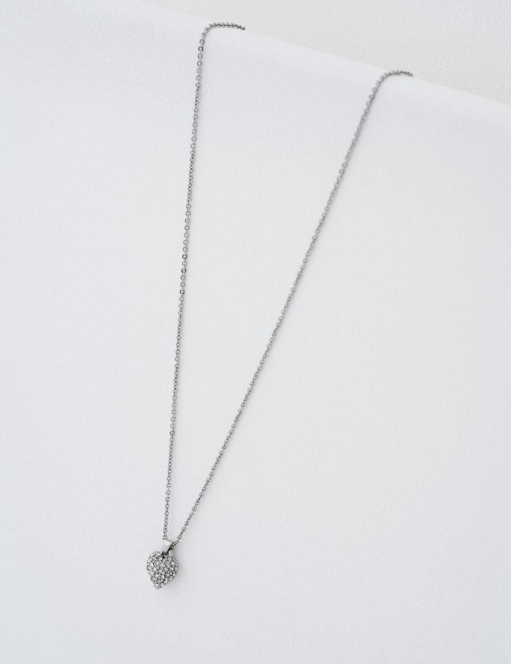 Ted Baker ADORINA - Mini Crystal Heart Pendant Ketten Damen Silber | IFVSW-5036