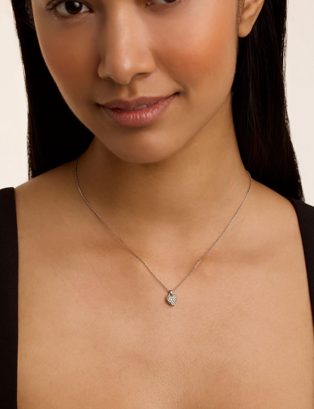 Ted Baker ADORINA - Mini Crystal Heart Pendant Ketten Damen Silber | IFVSW-5036