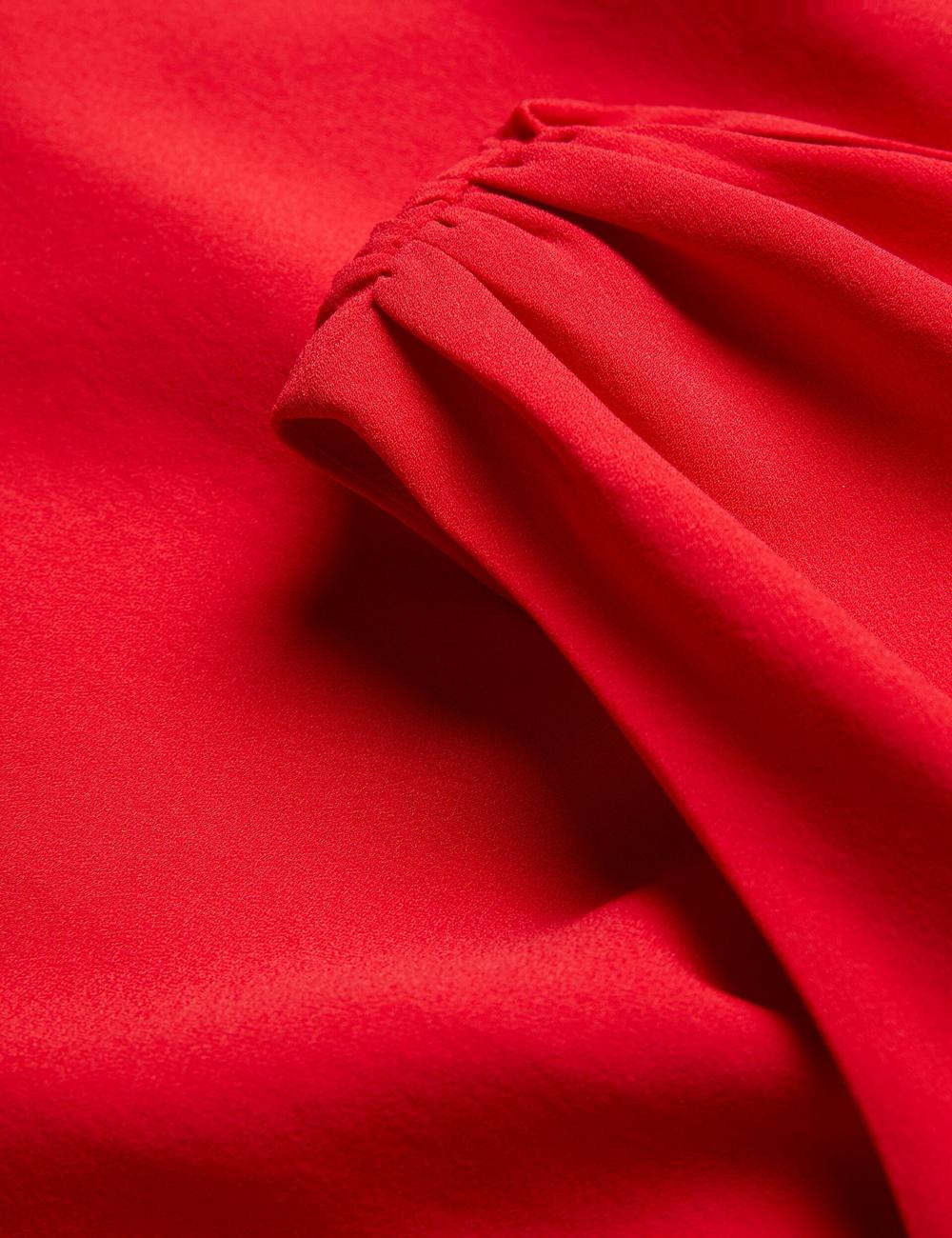 Ted Baker AISLI - One Shoulder Woven Maxikleid Damen Rot | GFSPW-0789