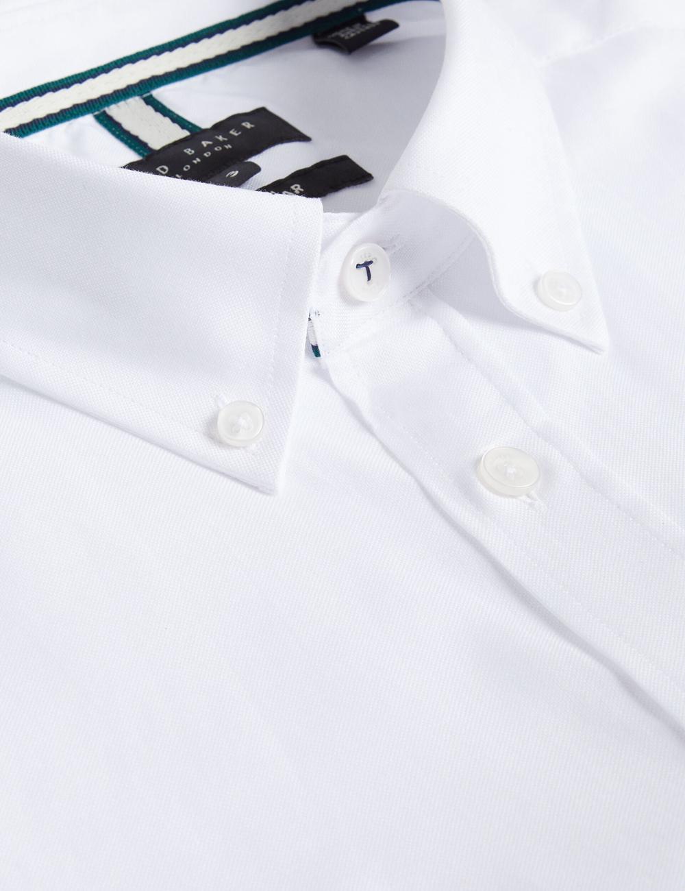 Ted Baker ALDGTE - Short Sleeve Cotton Oxford Hemd Herren Weiß | SRUXM-1764