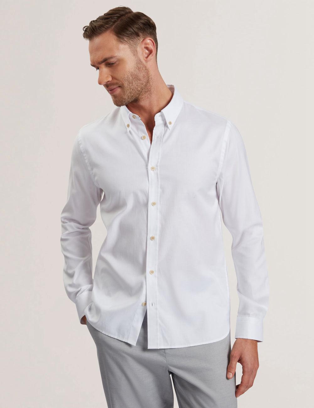 Ted Baker ALLARDO - Regular Fit Cotton Oxford Hemd Herren Weiß | CDWKB-5186