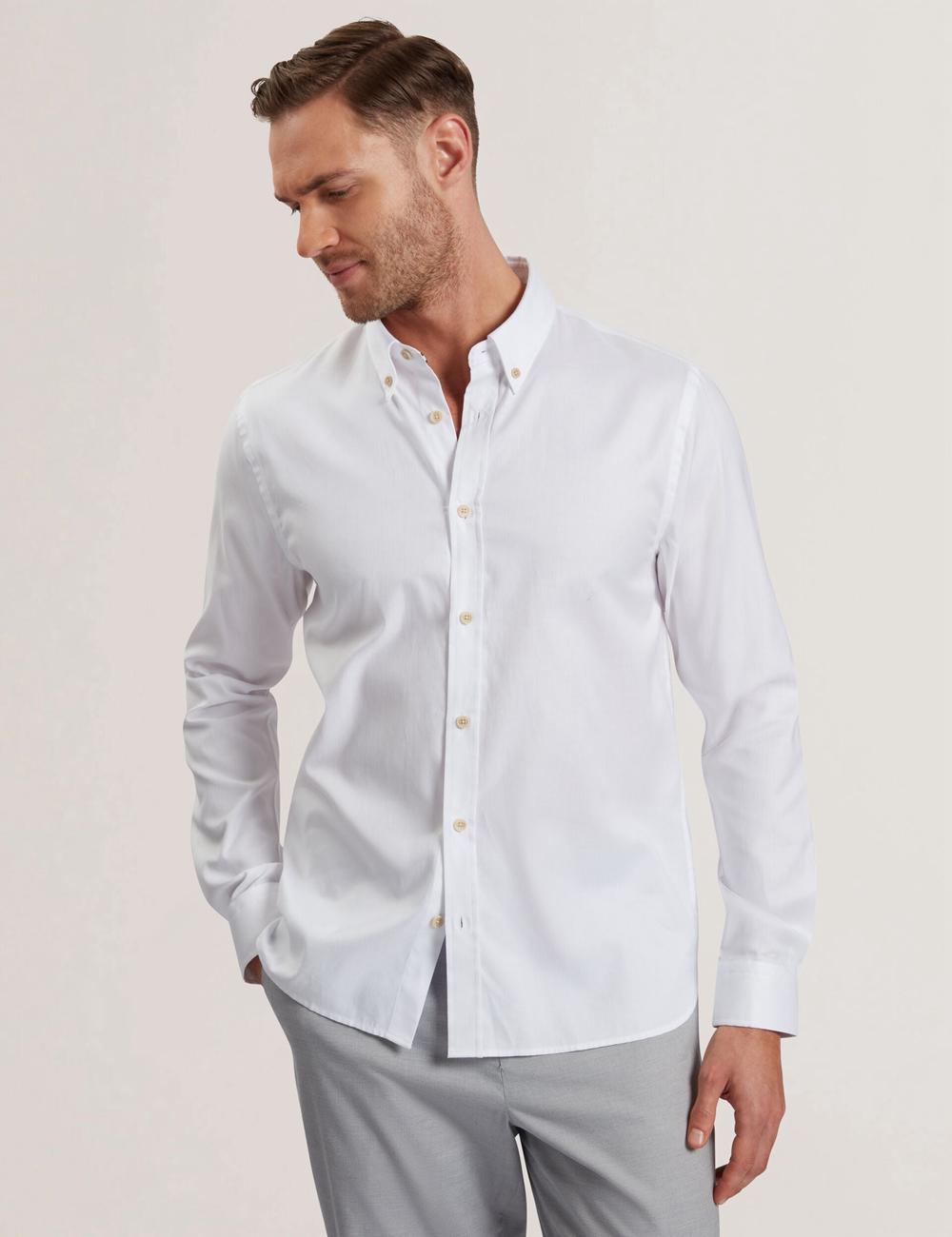Ted Baker ALLARDO - Regular Fit Cotton Oxford Hemd Herren Weiß | CDWKB-5186