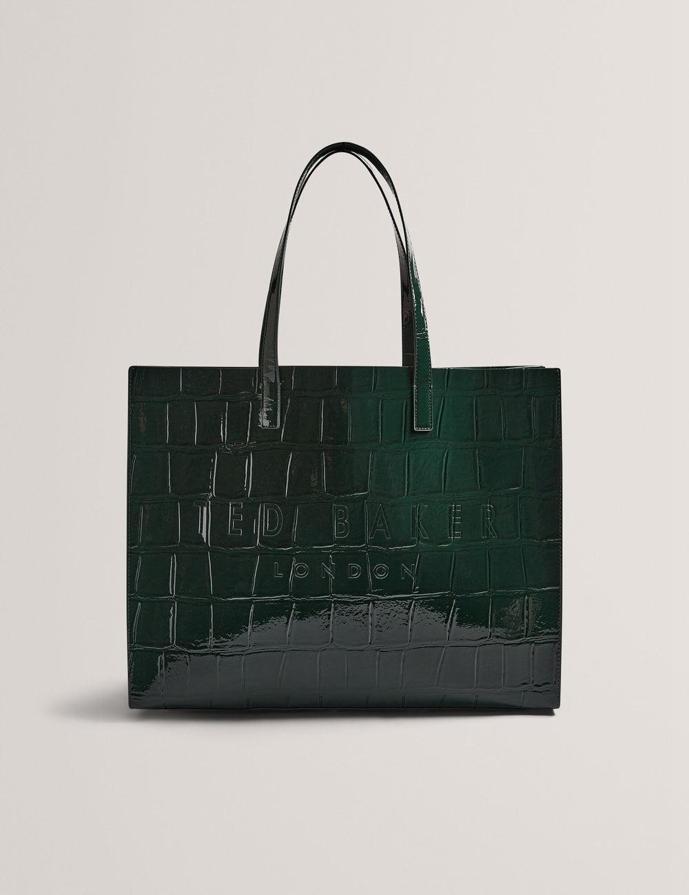 Ted Baker ALLICON - Patent Croc Effect Wide Tragetaschen Damen Grün | NETYP-2867