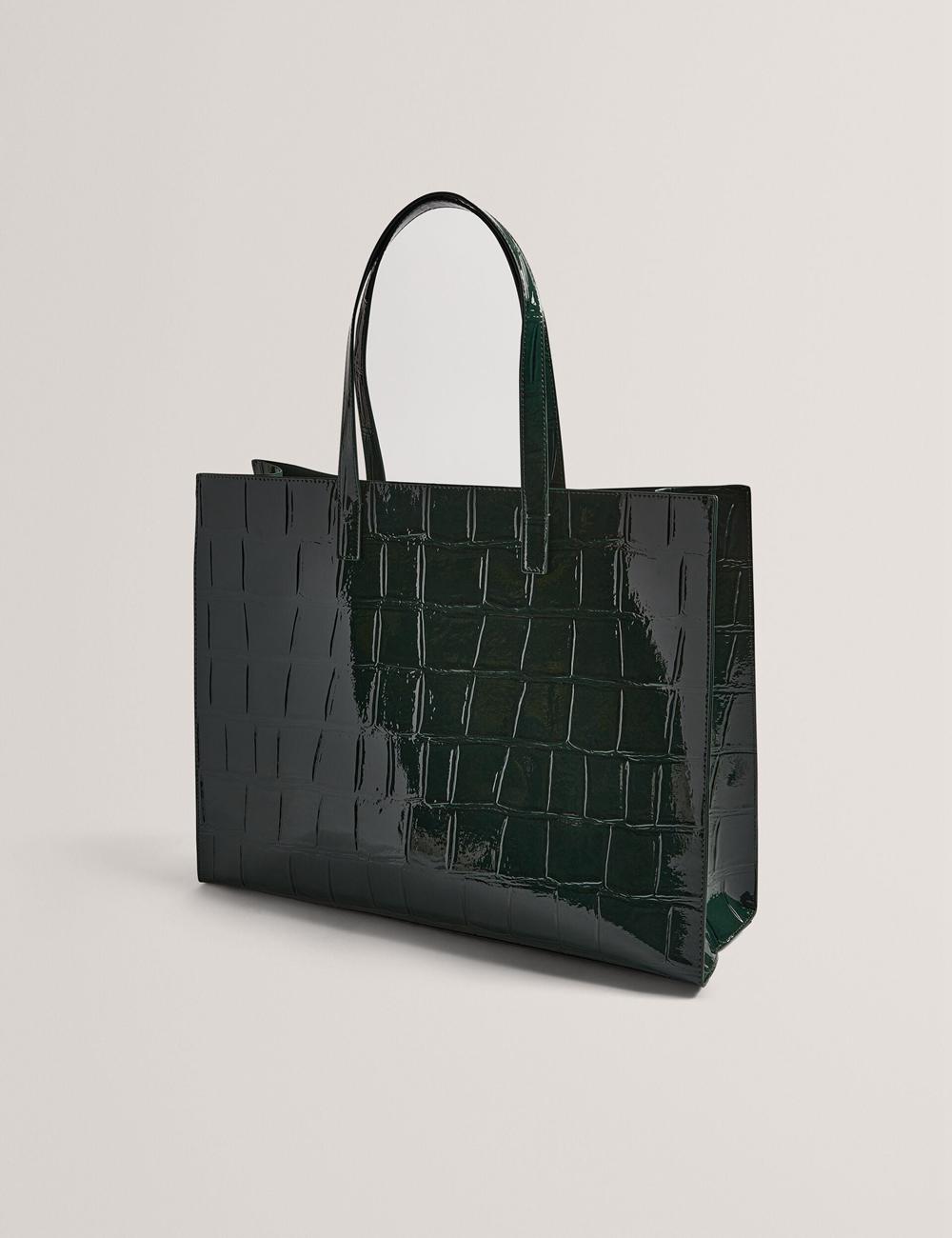 Ted Baker ALLICON - Patent Croc Effect Wide Tragetaschen Damen Grün | NETYP-2867