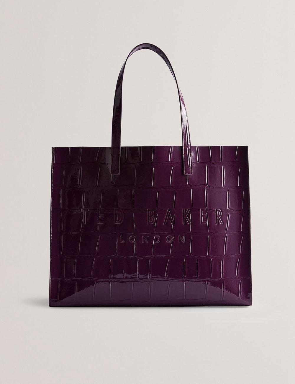 Ted Baker ALLICON - Wide Croc Effect Icon Tragetaschen Damen Bordeaux | VDAIO-3567