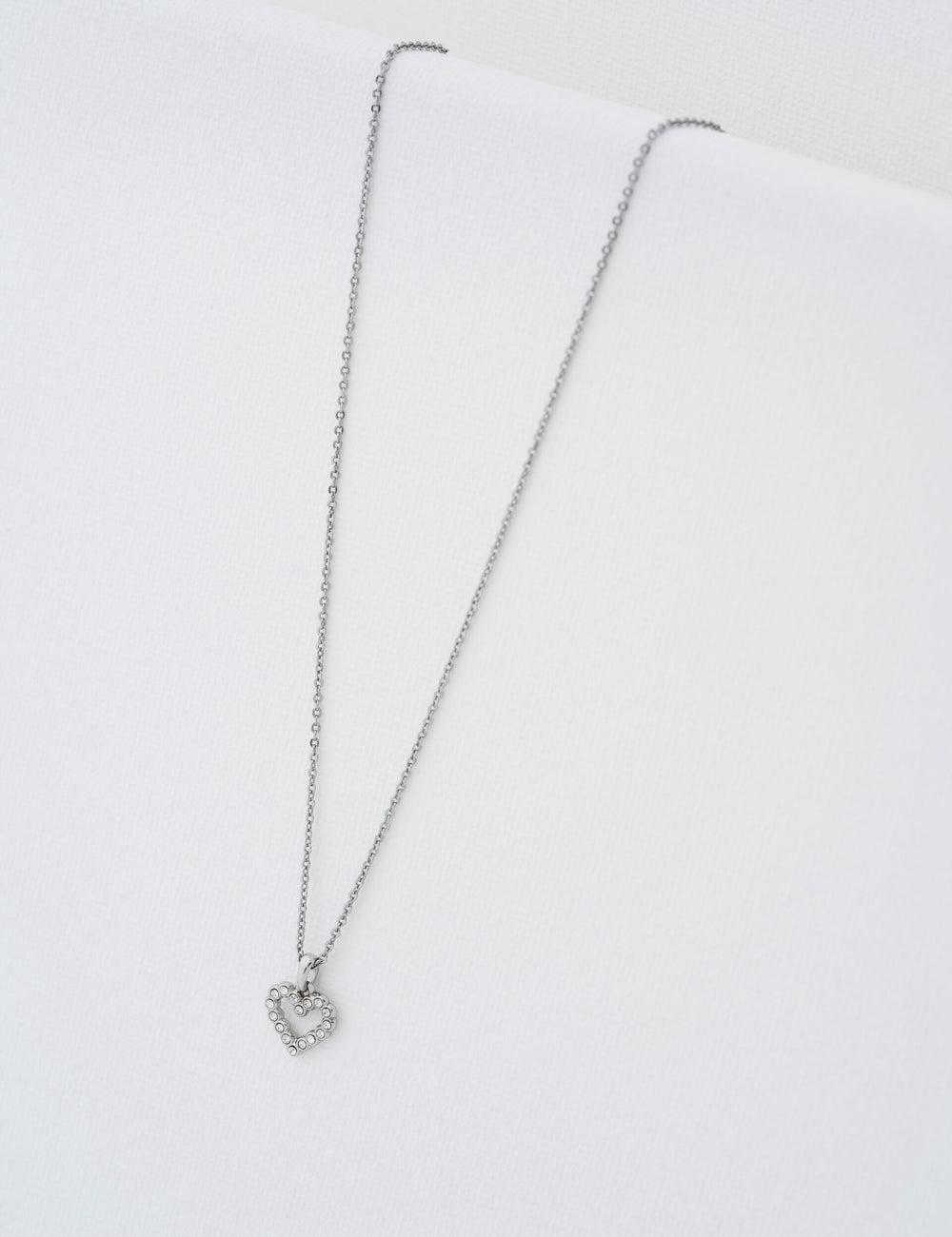 Ted Baker AMORE - Crystal Open Heart Pendant Ketten Damen Silber | OFYUJ-7305