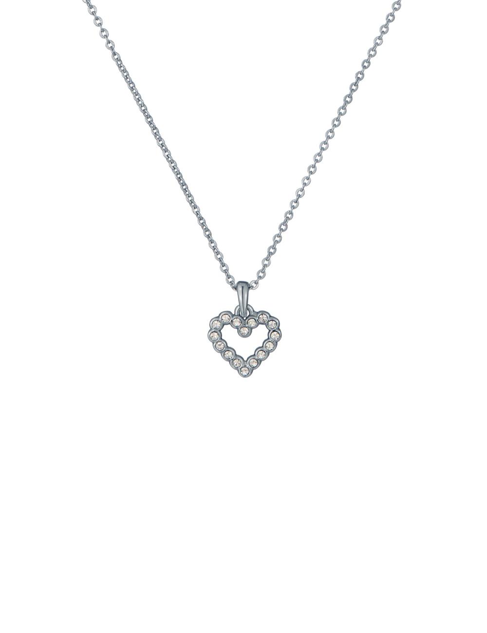 Ted Baker AMORE - Crystal Open Heart Pendant Ketten Damen Silber | OFYUJ-7305