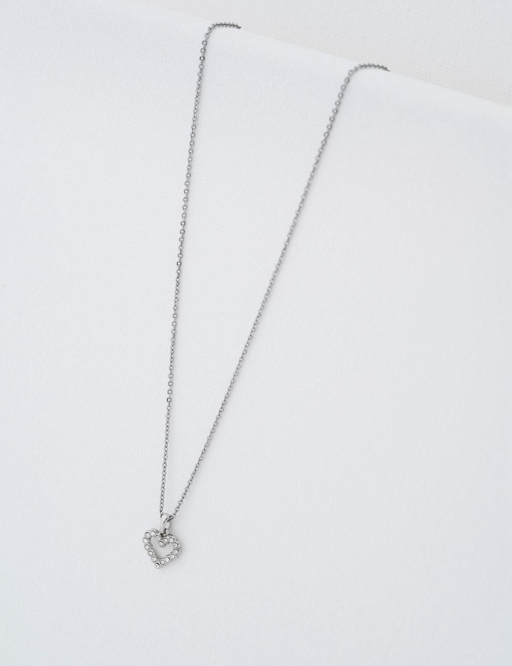 Ted Baker AMORE - Crystal Open Heart Pendant Ketten Damen Silber | OFYUJ-7305