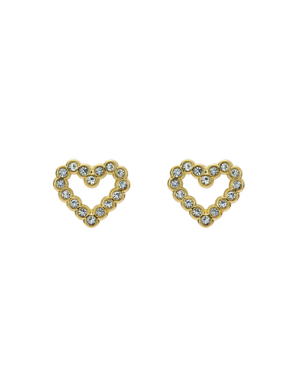 Ted Baker AMORINA -Crystal Open Heart Stud Ohrringe Damen Gold | HTXQS-4381
