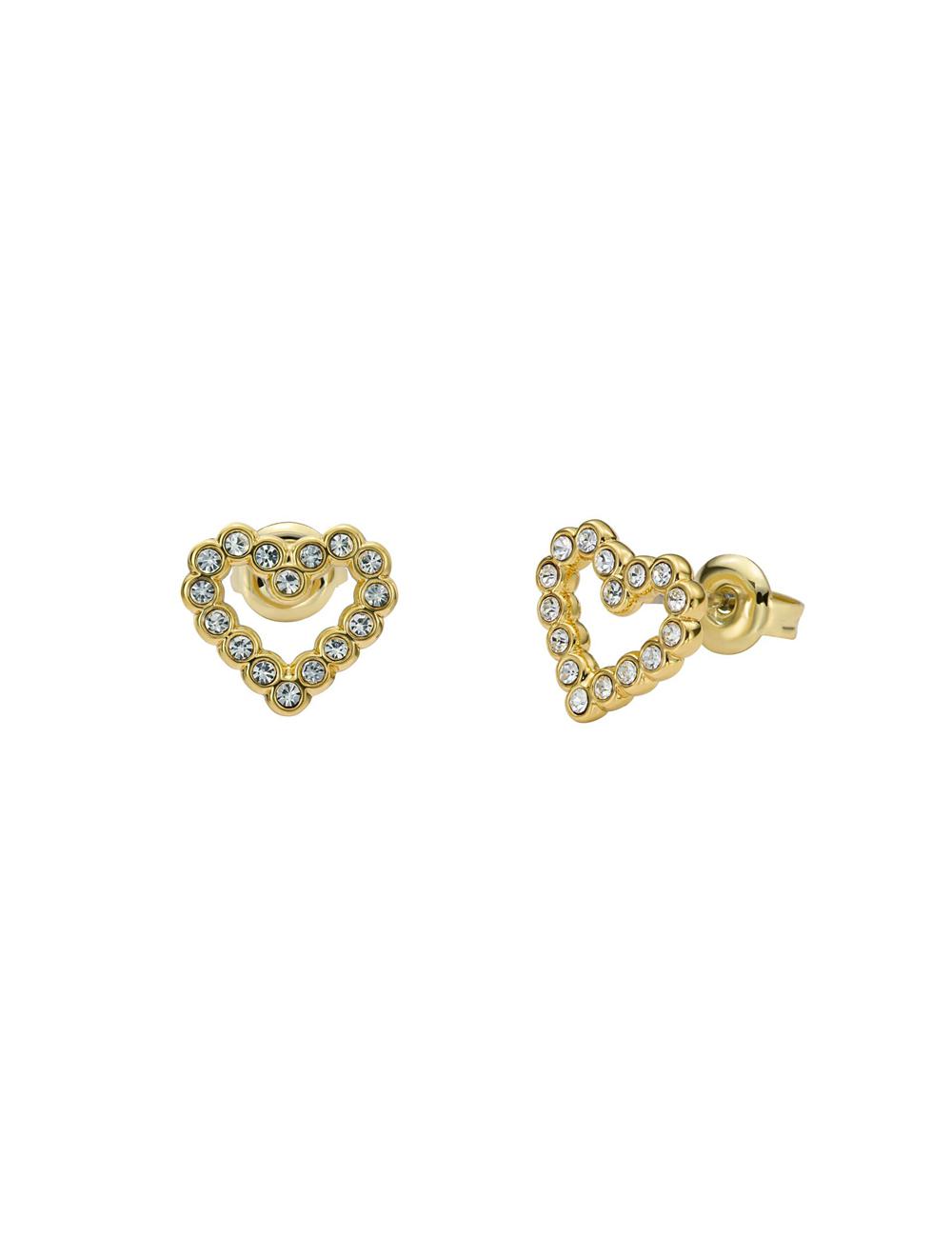 Ted Baker AMORINA -Crystal Open Heart Stud Ohrringe Damen Gold | HTXQS-4381