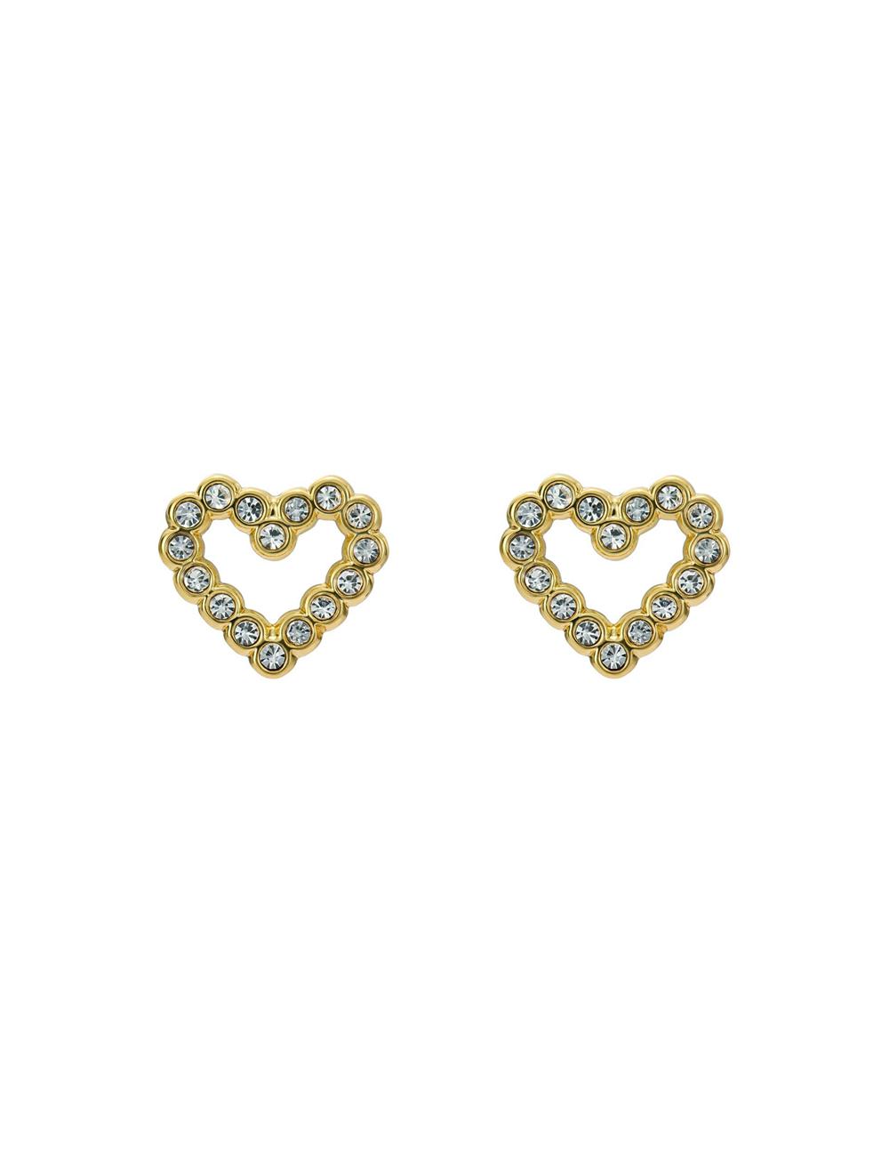 Ted Baker AMORINA -Crystal Open Heart Stud Ohrringe Damen Gold | HTXQS-4381