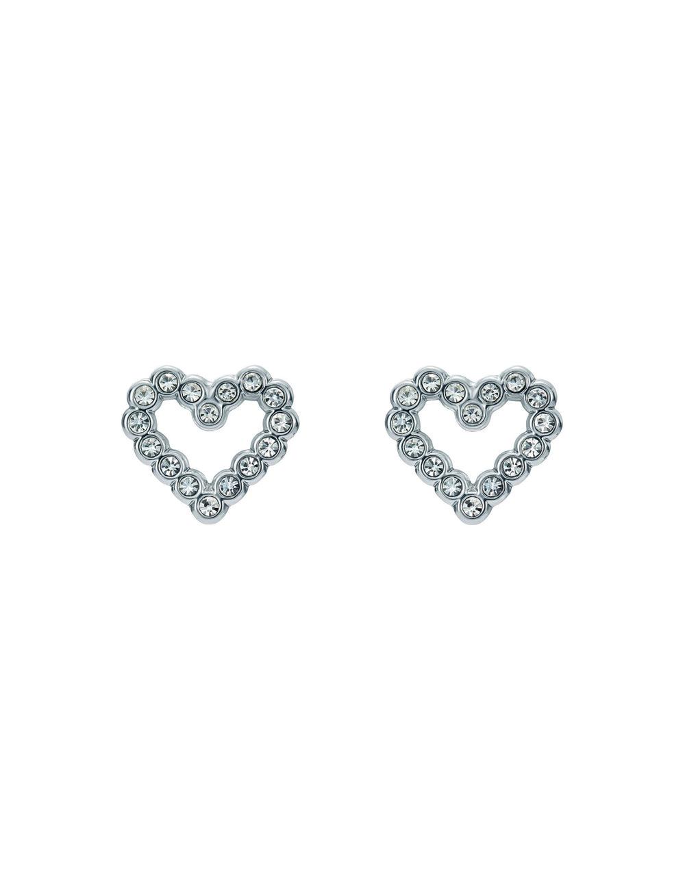 Ted Baker AMORINA - Crystal Open Heart Stud Ohrringe Damen Silber | YVUMQ-3801