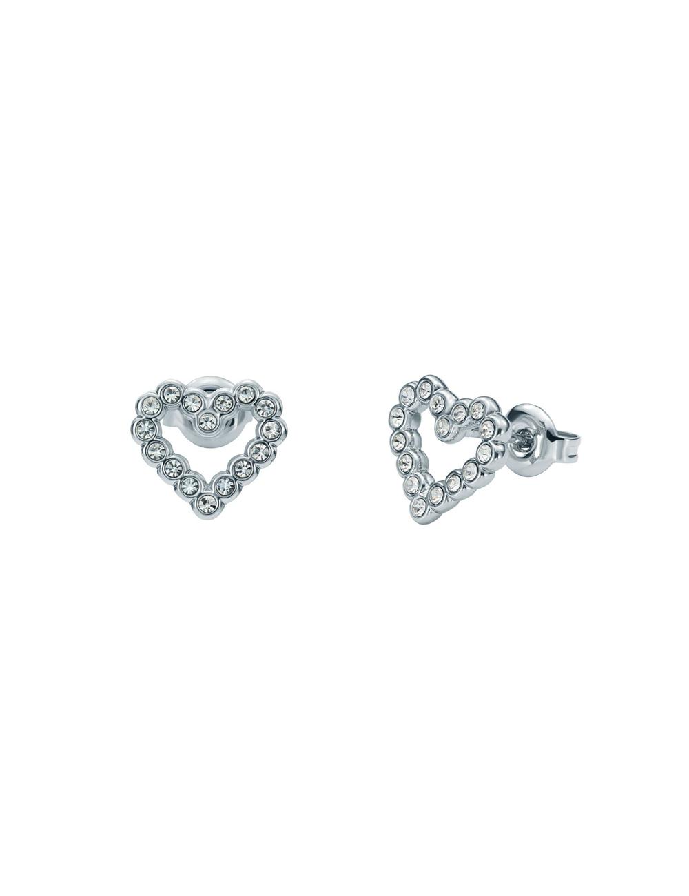 Ted Baker AMORINA - Crystal Open Heart Stud Ohrringe Damen Silber | YVUMQ-3801