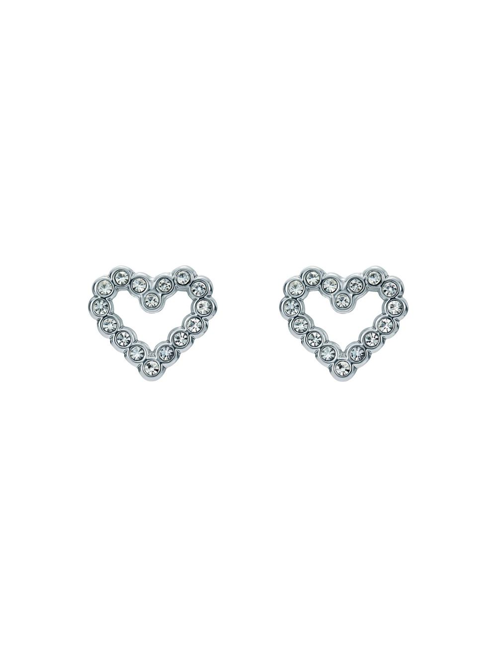 Ted Baker AMORINA - Crystal Open Heart Stud Ohrringe Damen Silber | YVUMQ-3801