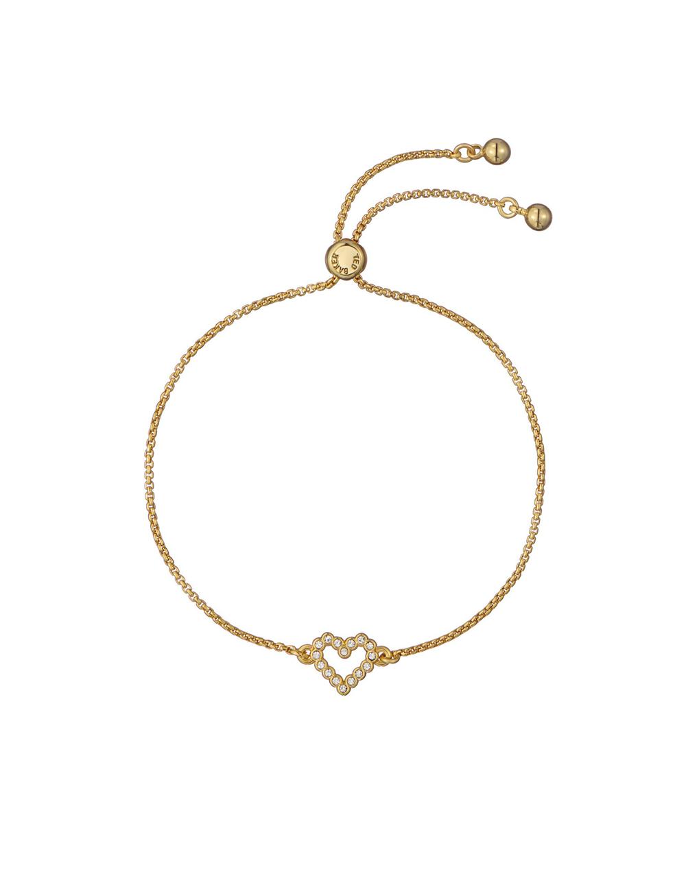 Ted Baker AMORITA - Crystal Open Heart Adjustable Armbänder Damen Gold | AFRQV-9350