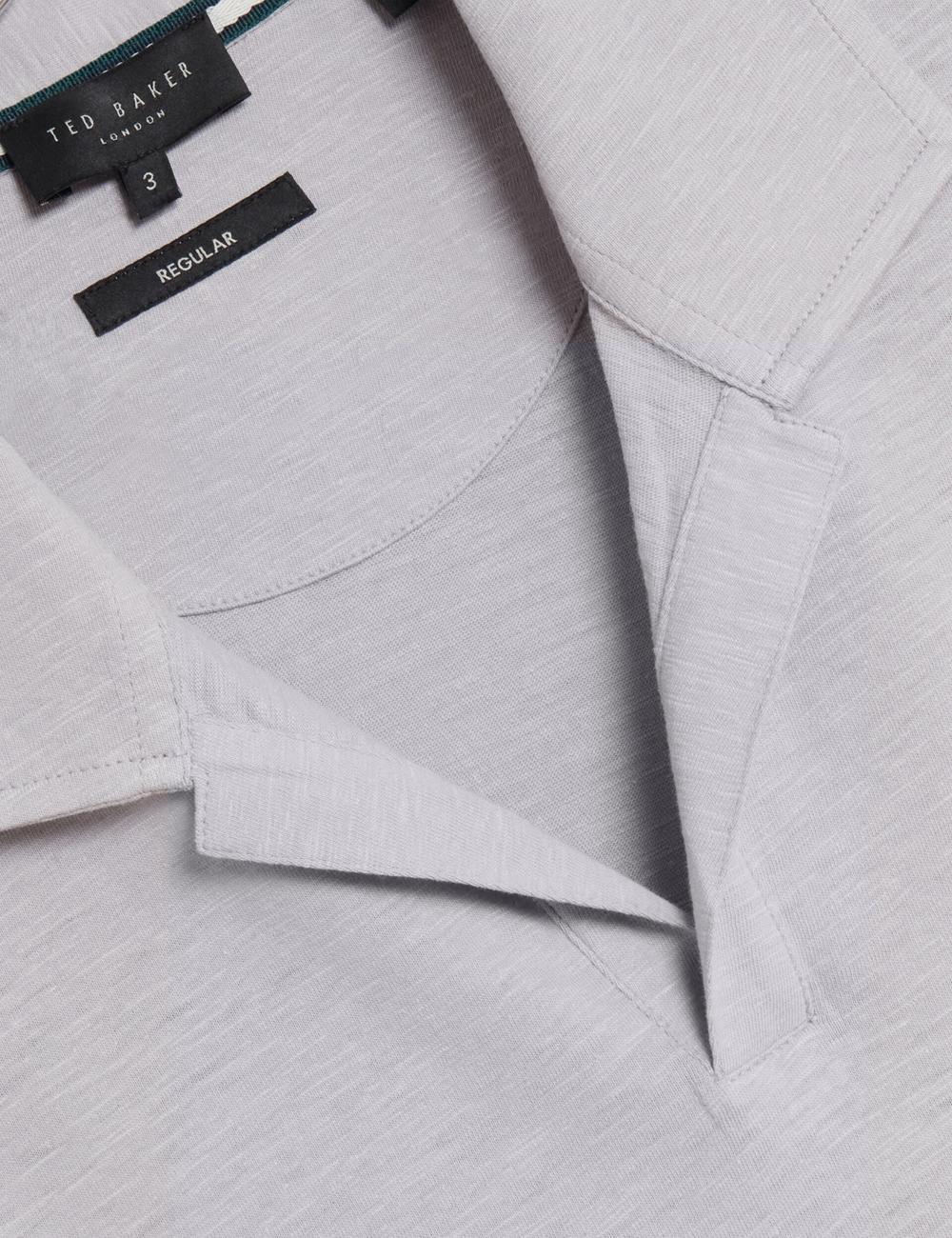 Ted Baker ANITO - Cotton Linen Open Neck Polo Shirts Herren Lila | QMCGF-9641