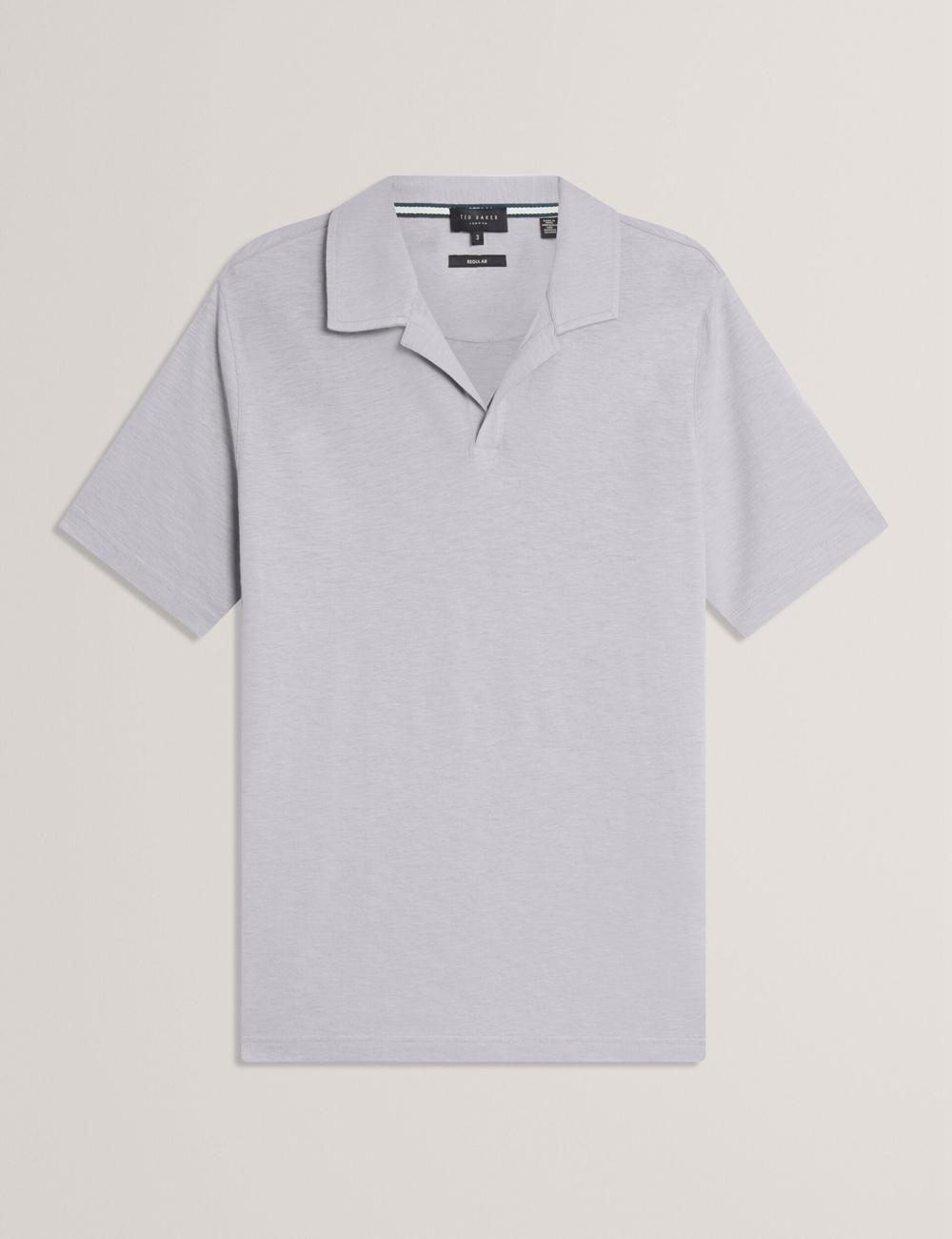 Ted Baker ANITO - Cotton Linen Open Neck Polo Shirts Herren Lila | QMCGF-9641