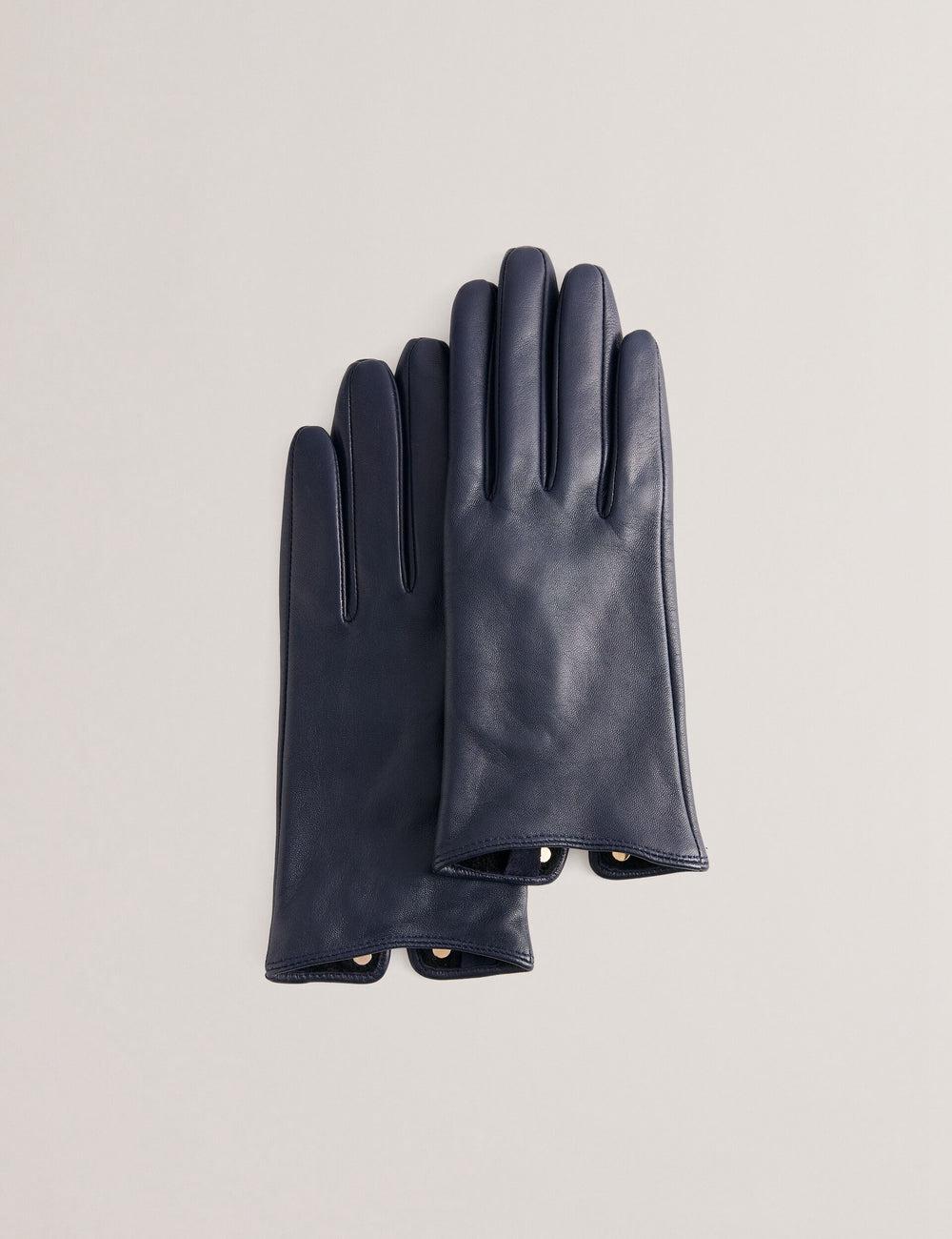 Ted Baker ARLEOS - Leather Split Cuff Handschuhe Damen Navy | USCGZ-9356