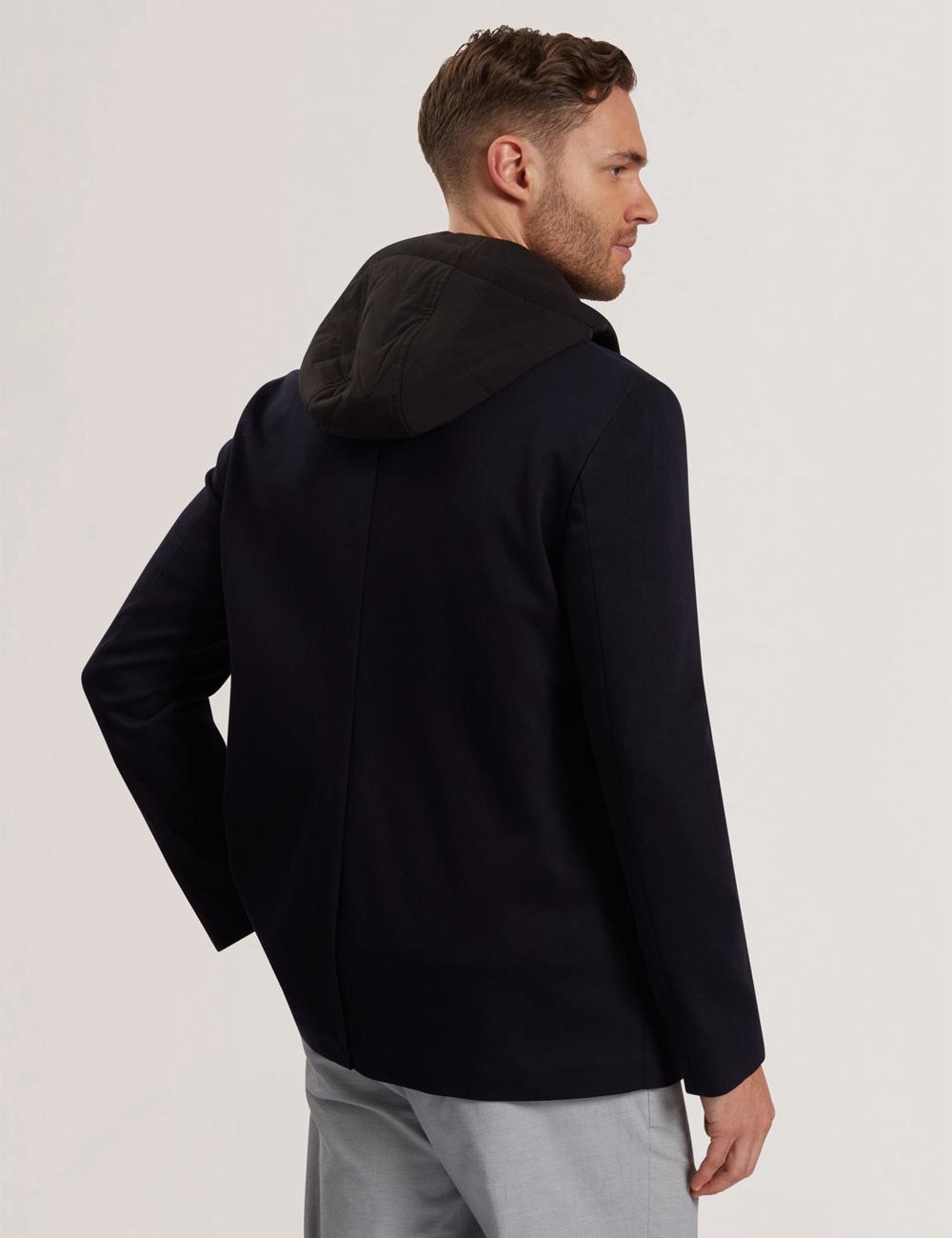 Ted Baker ASHB - Jersey Blazer With Zip-Up Hooded Liner Blazer Herren Navy | DBCNF-0821