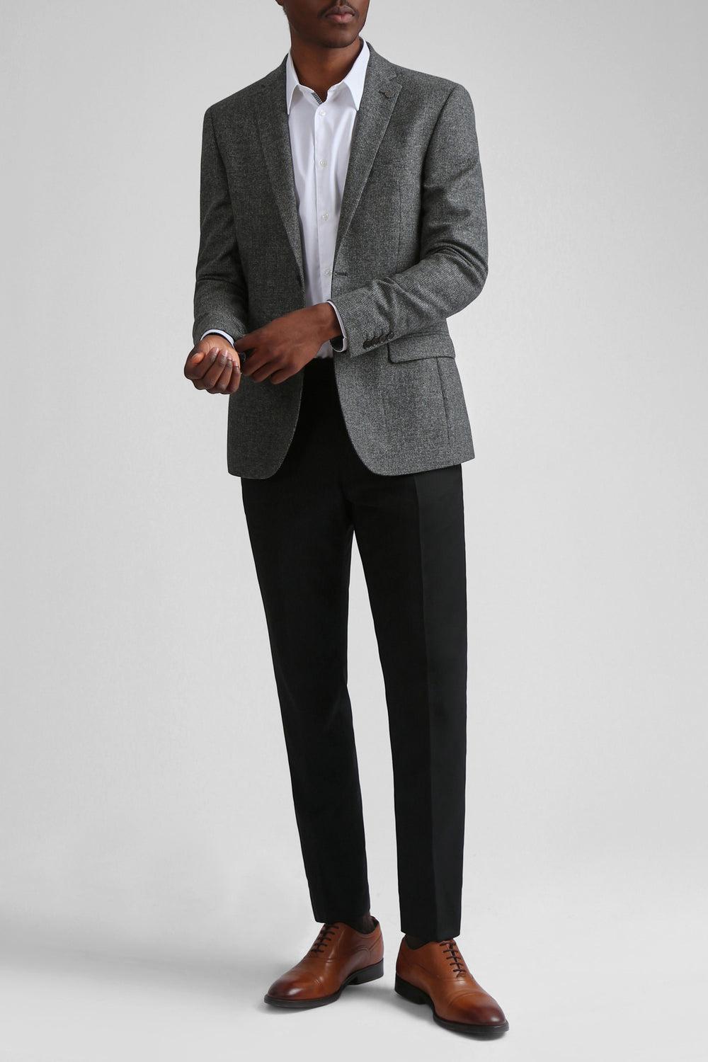 Ted Baker ASOJS - Puppytooth Check Slim Fit Blazer Herren Charcoal | PGMKU-9654