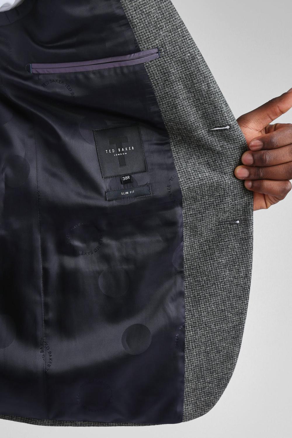 Ted Baker ASOJS - Puppytooth Check Slim Fit Blazer Herren Charcoal | PGMKU-9654