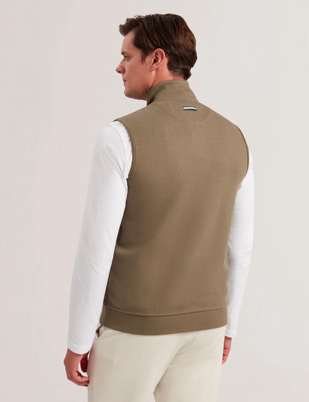 Ted Baker ATHO - Quilted Funnel Neck Zip-Up Gillets Herren Olivgrün | EFDKB-9184