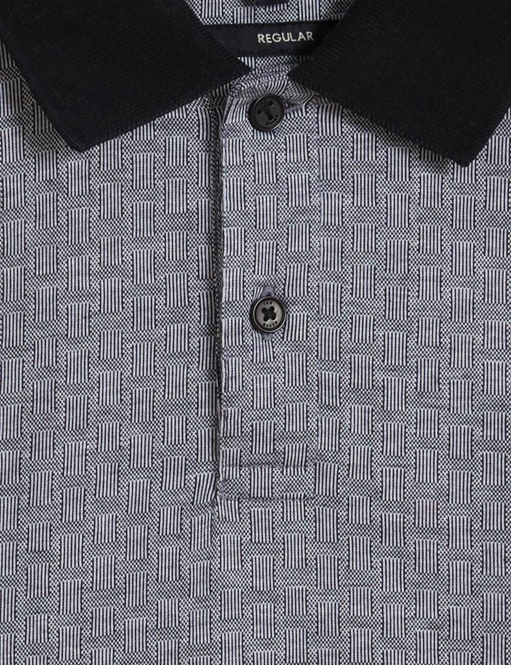 Ted Baker AUGUSO - Textured Jacquard Cotton Polo Shirts Herren Navy | UYGHJ-7128