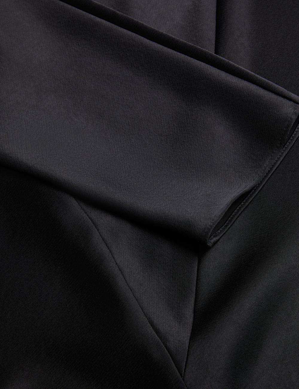 Ted Baker AVELLI - Satin Boat Neck A-Line Midi-kleid Damen Schwarz | QKEFW-5492