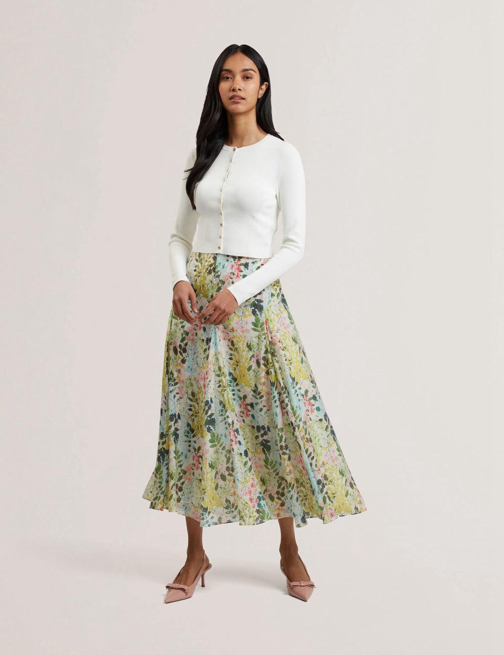 Ted Baker AZULLA - Floral A-Line Woven Röcke Damen Ivory | LJQDP-3127