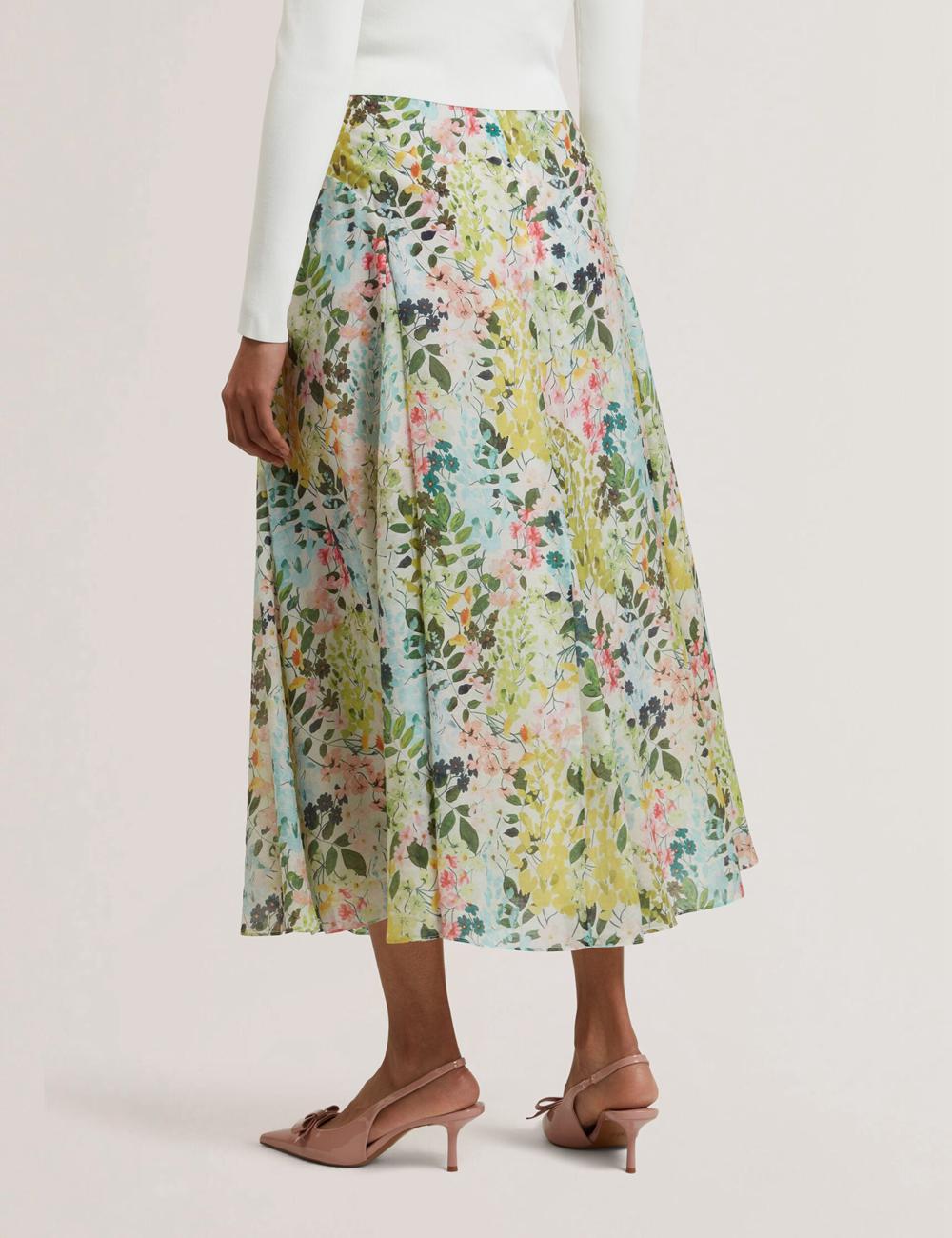 Ted Baker AZULLA - Floral A-Line Woven Röcke Damen Ivory | LJQDP-3127