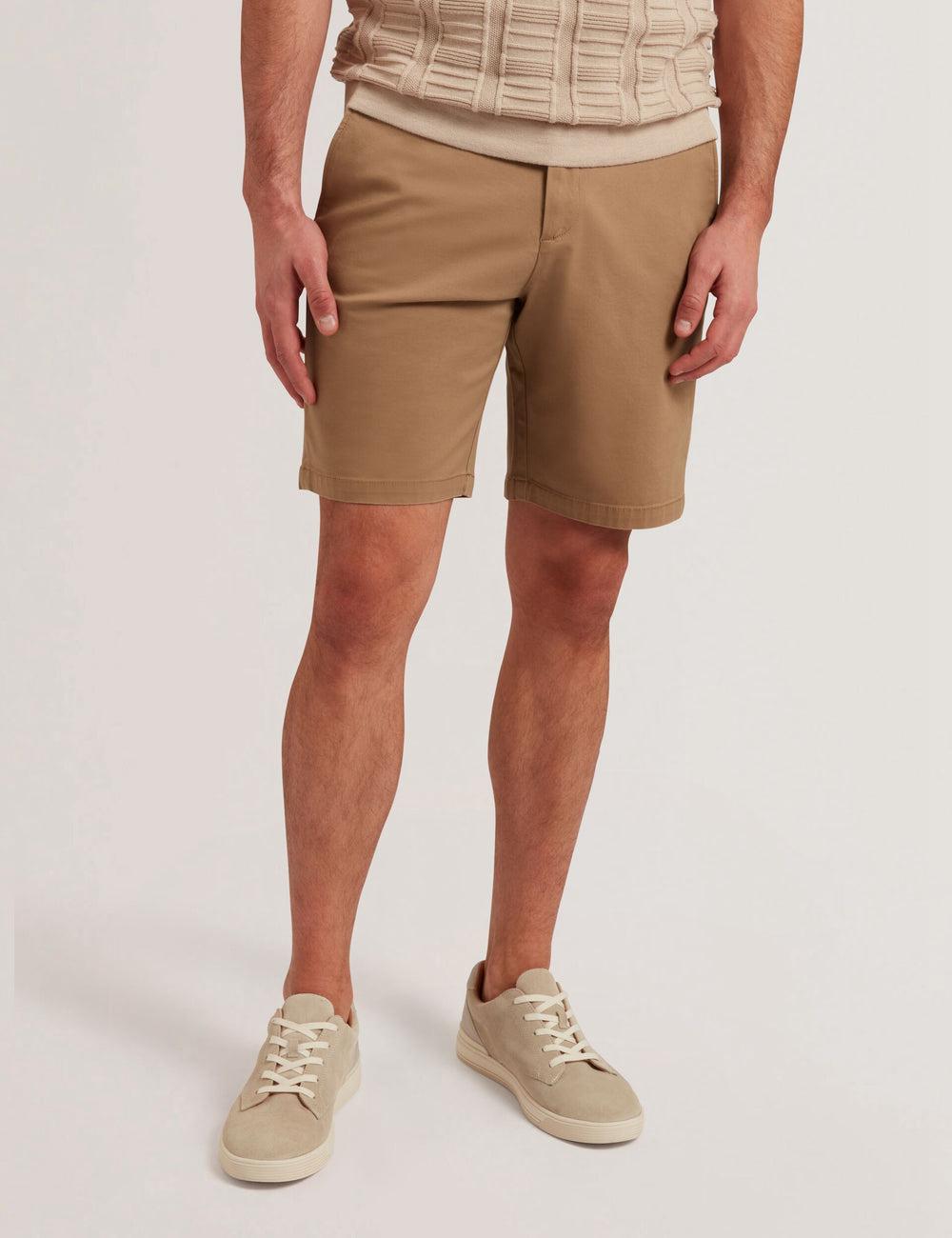 Ted Baker BARNHAM - Regular Fit Cotton Blend Chino Kurze Hose Herren Tan | NFXOJ-0748