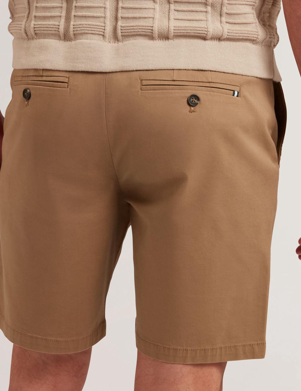 Ted Baker BARNHAM - Regular Fit Cotton Blend Chino Kurze Hose Herren Tan | NFXOJ-0748