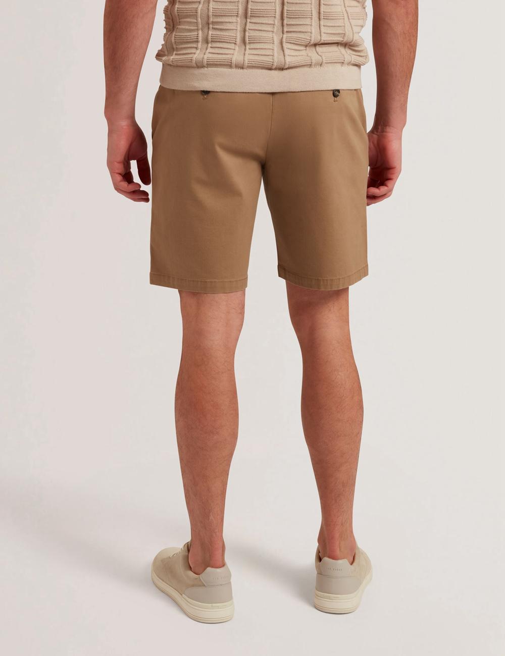Ted Baker BARNHAM - Regular Fit Cotton Blend Chino Kurze Hose Herren Tan | NFXOJ-0748