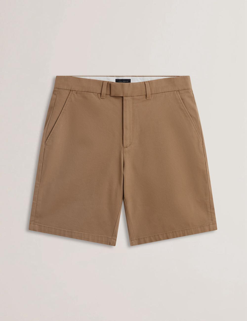 Ted Baker BARNHAM - Regular Fit Cotton Blend Chino Kurze Hose Herren Tan | NFXOJ-0748