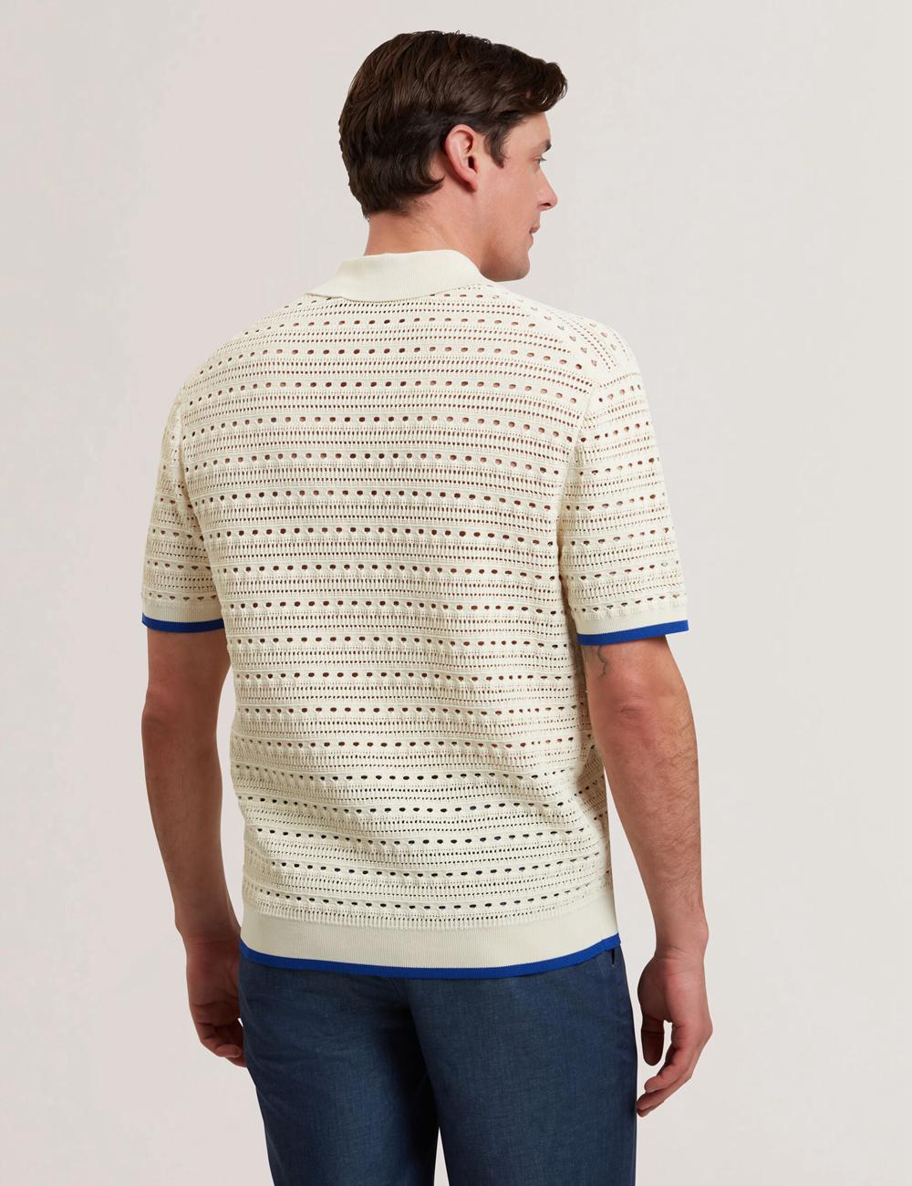 Ted Baker BARRI - Short Sleeve Crochet Embroidered Hemd Herren Ecru | EPTQV-6710