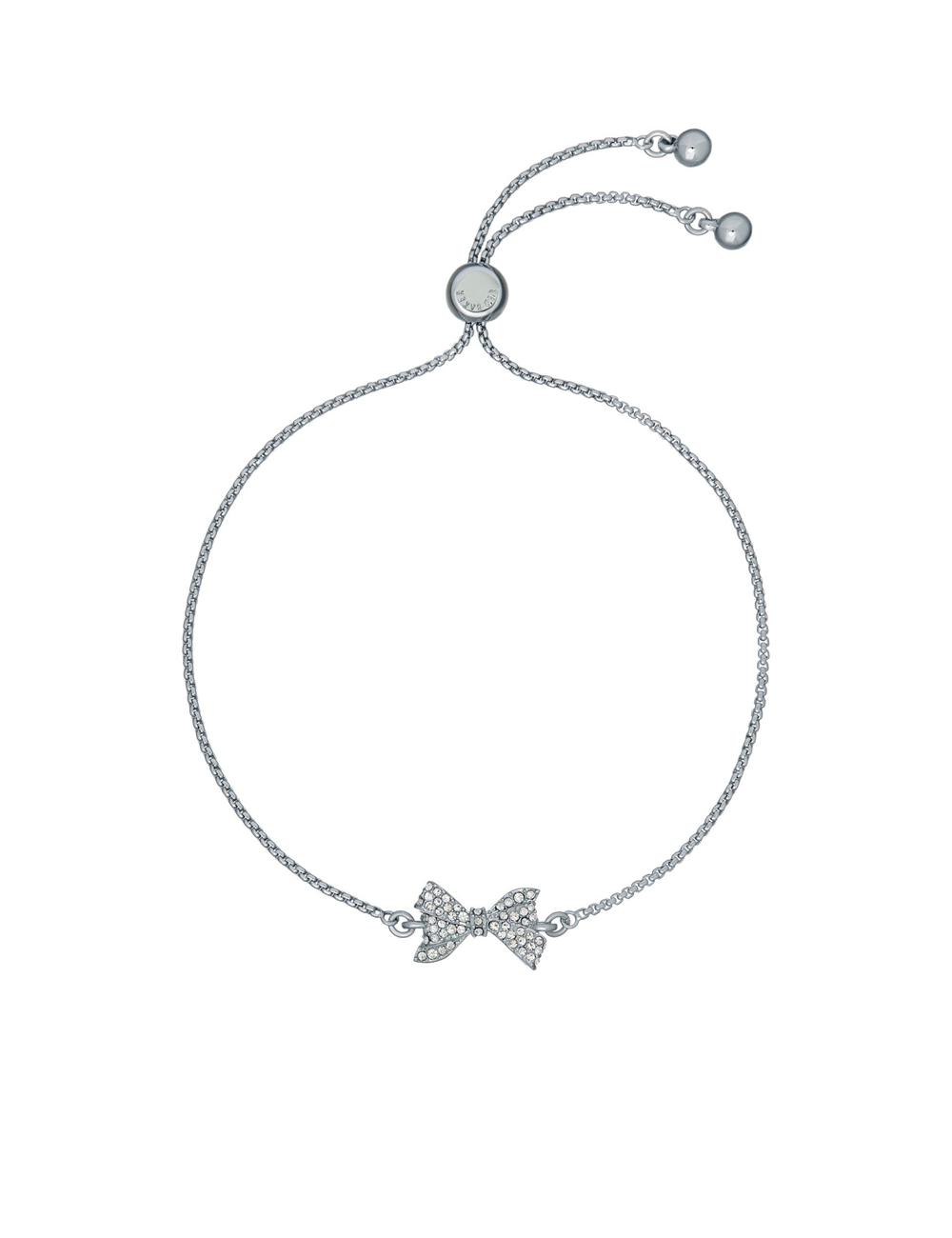 Ted Baker BARSET - Crystal Bow Adjustable Armbänder Damen Silber | DIBJW-8302