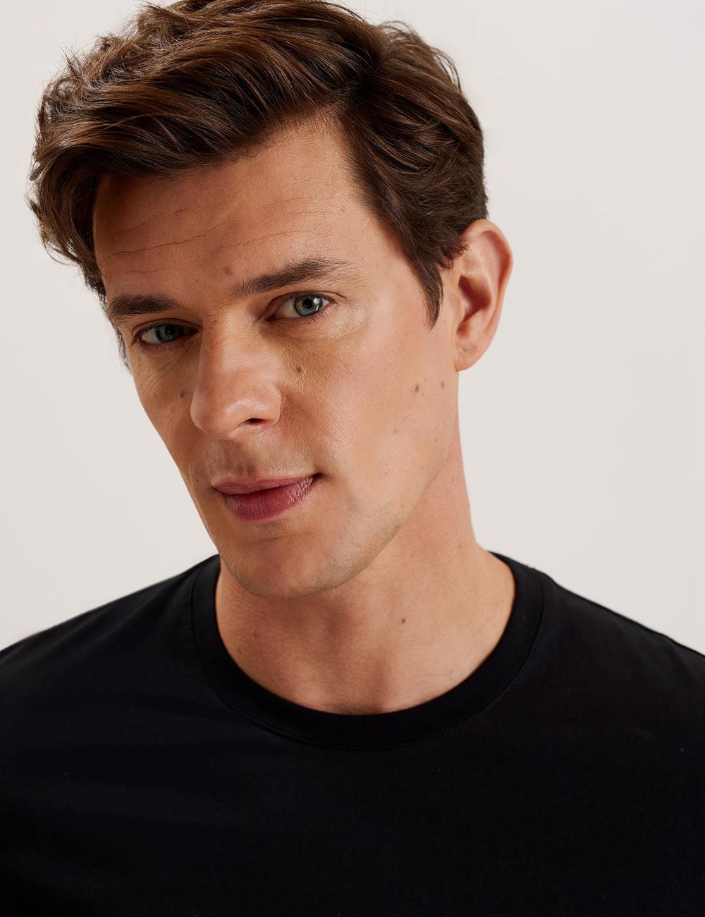 Ted Baker BEXLI - Regular Fit Long Sleeve Cotton T-shirts Herren Schwarz | WQLPN-0759
