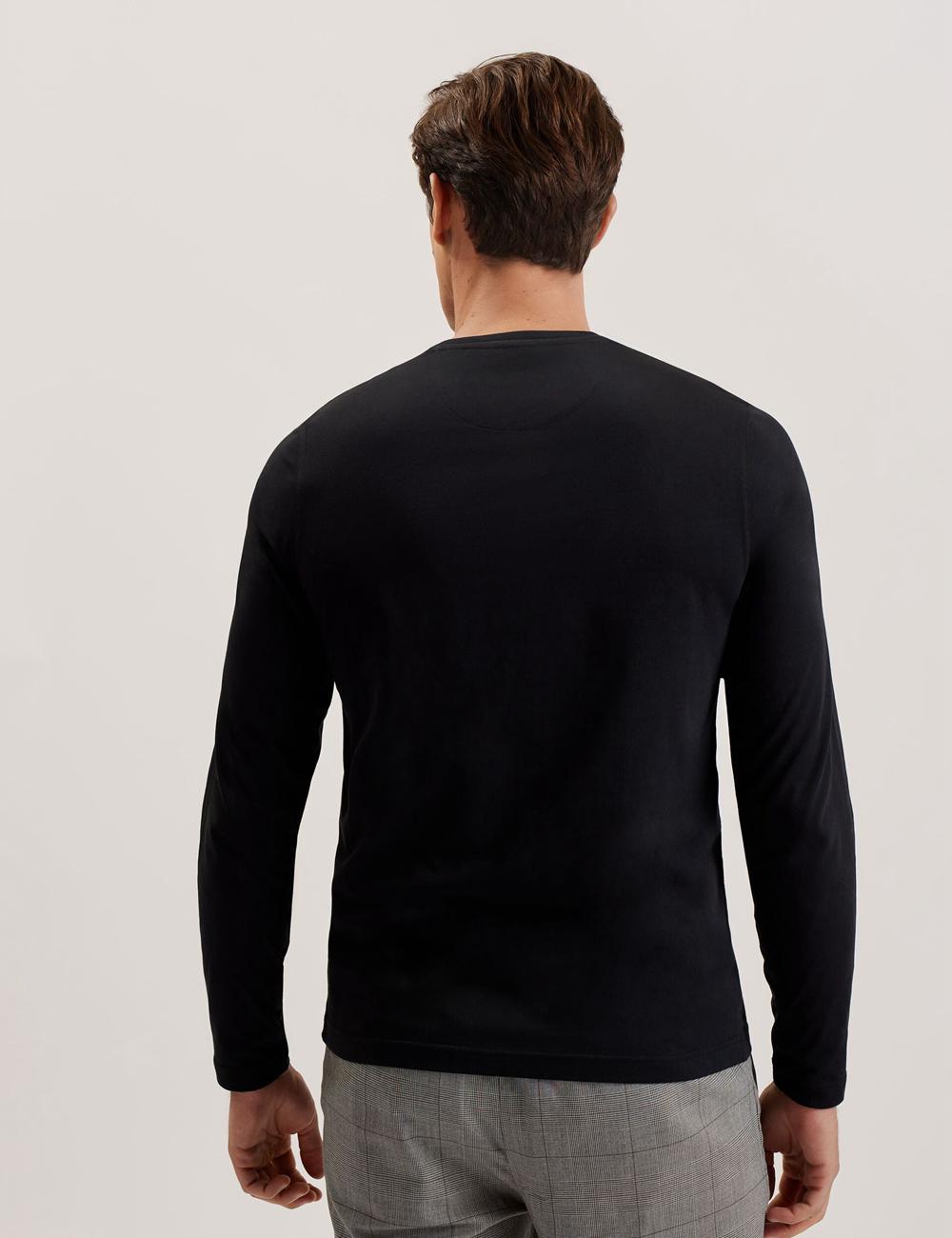 Ted Baker BEXLI - Regular Fit Long Sleeve Cotton T-shirts Herren Schwarz | WQLPN-0759