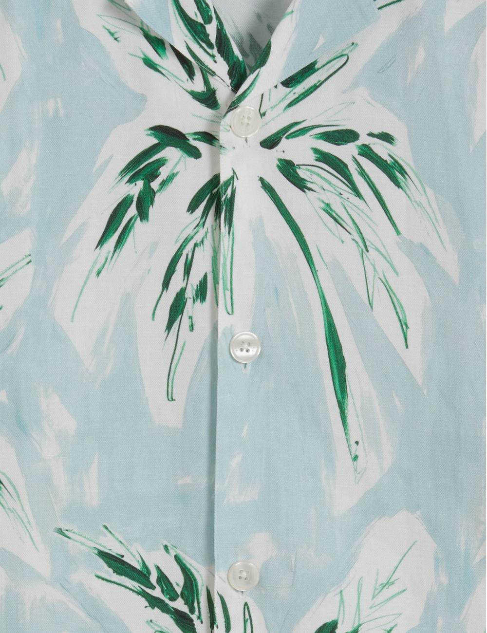 Ted Baker BOCHE - Short Sleeve Regular Tropical Palm Tree Hemd Herren Grün | APOLR-4231