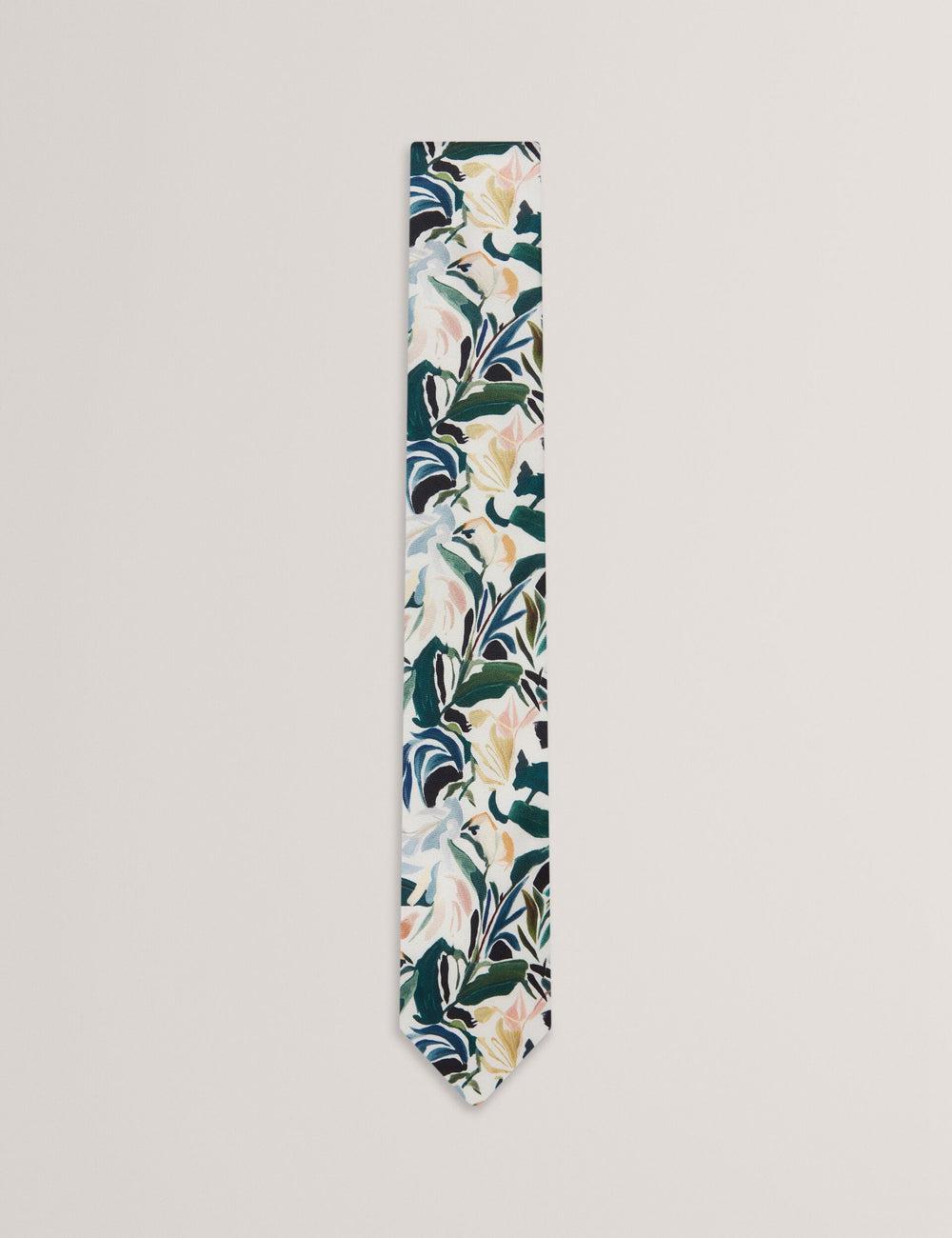 Ted Baker BOYTONN - Painted Floral Print Silk Krawatten Herren Ecru | AYJXN-4672